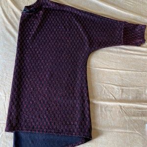 Shimmering Maroon 3/4 sleeve dressy top